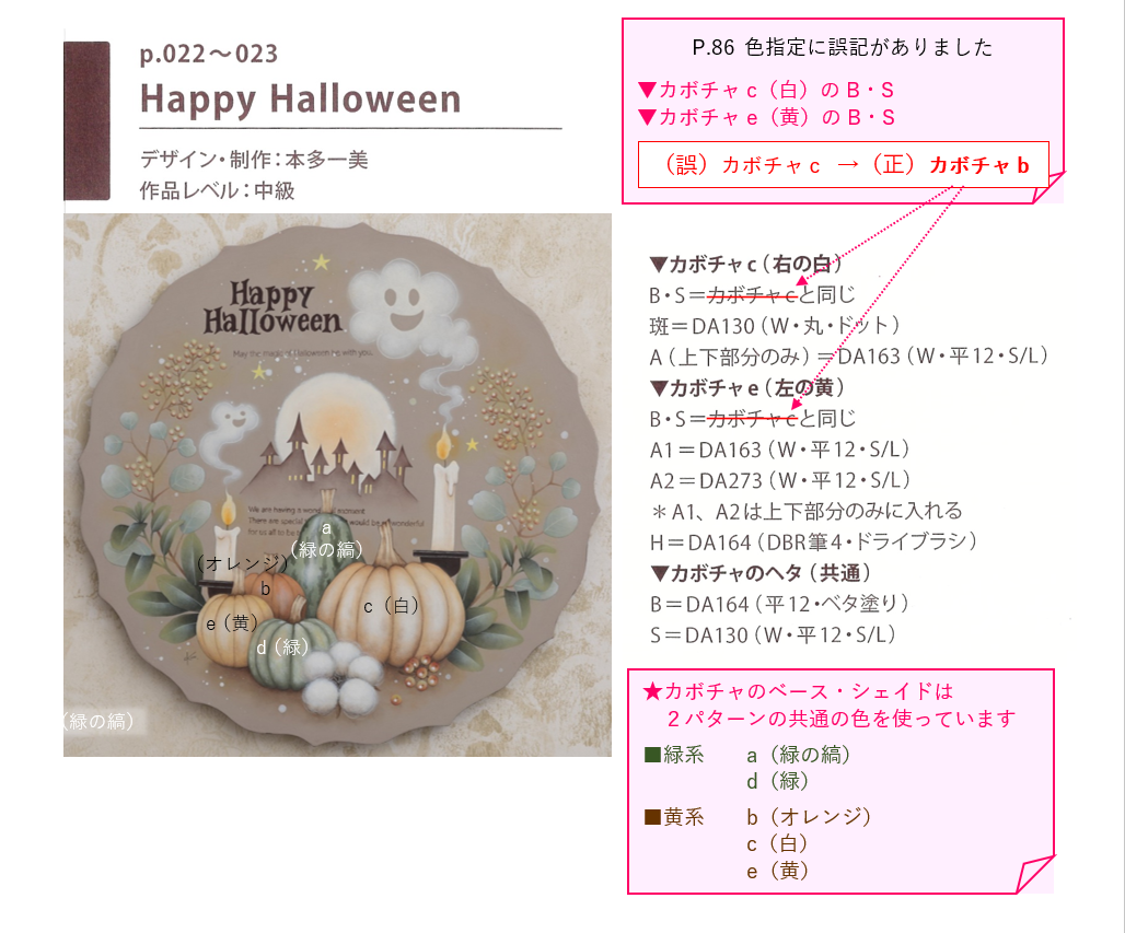 ■86ページ　p 22「Happy Halloween」