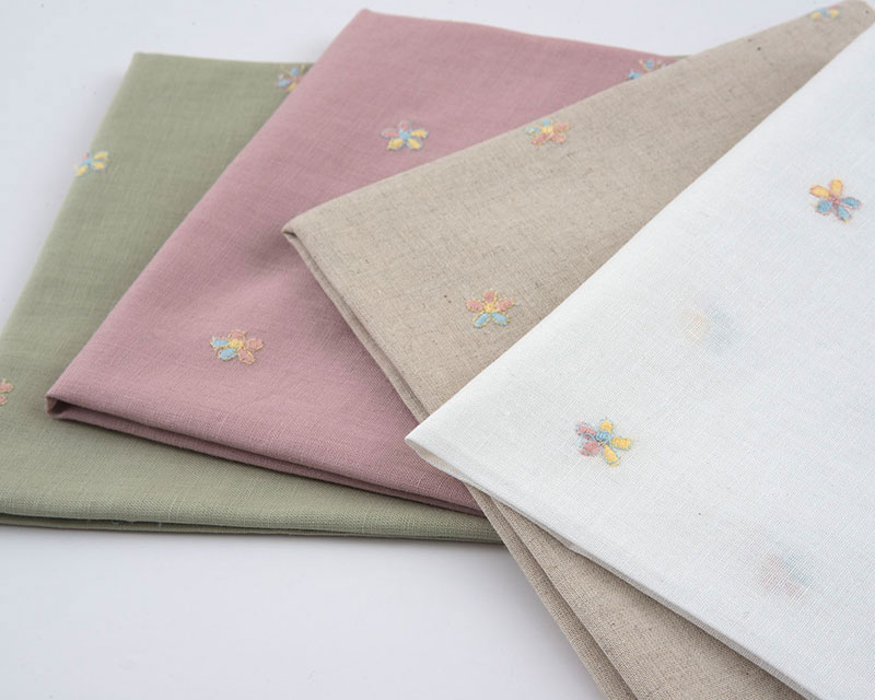 オリジナル綿麻刺しゅう布４色セット