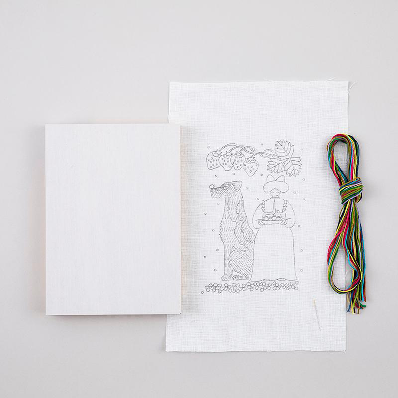糸と針で描くイラスト刺しゅう〈いちご摘み〉