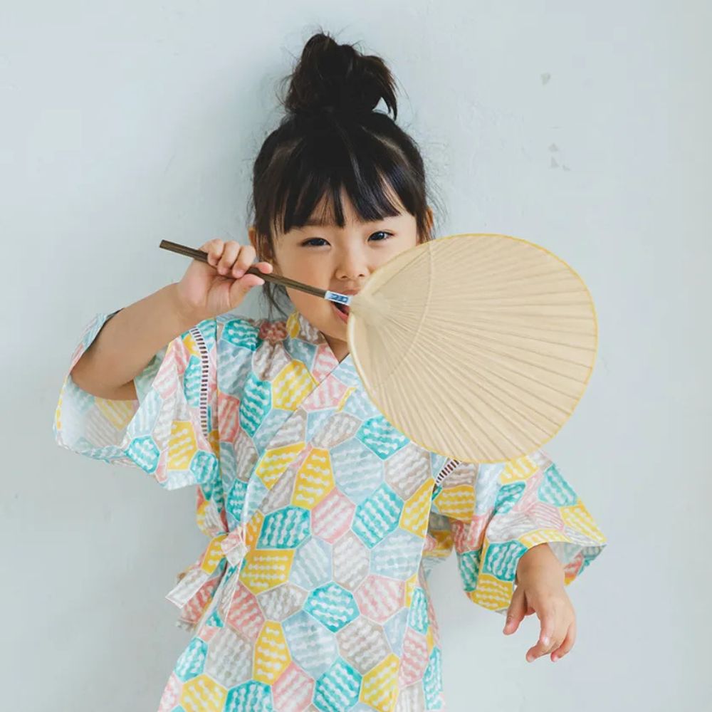 nunocoto fabric パターンファブリック こども甚平[puzzle] Mサイズ(110～130サイズ)