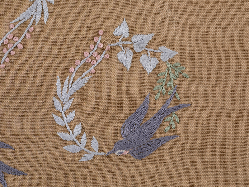 春を迎えるツバメのサンプラー～『刺繍で描く植物模様』刺しゅうキットシリーズ