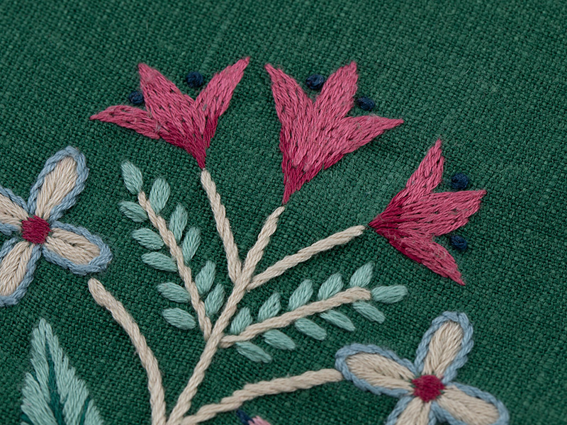 不思議な木と小鳥のサンプラー～『刺繍で描く植物模様』刺しゅうキットシリーズ