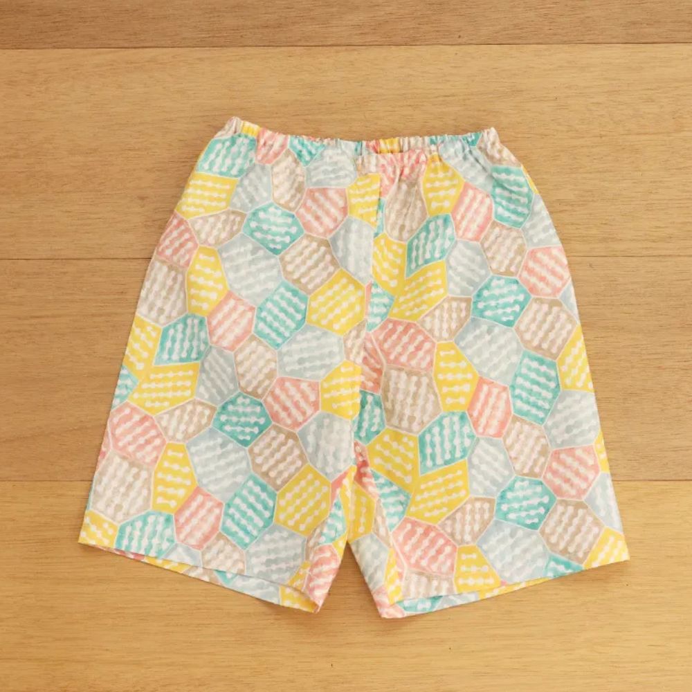 nunocoto fabric パターンファブリック こども甚平[puzzle] Mサイズ(110～130サイズ)