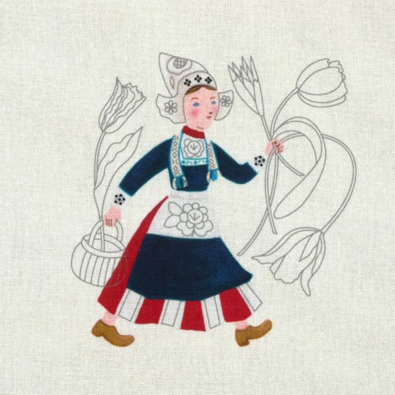 民族衣装の刺繍フレーム「オランダ」