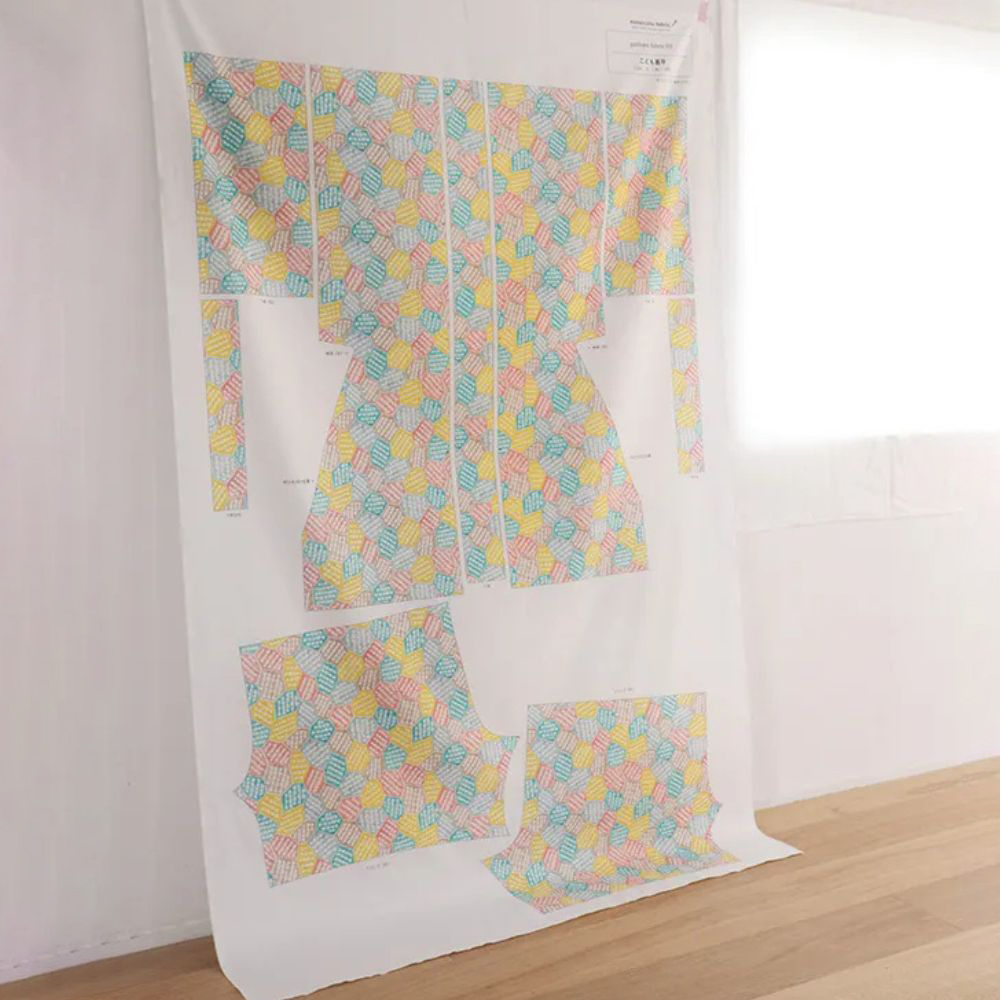 nunocoto fabric パターンファブリック こども甚平[puzzle] Mサイズ(110～130サイズ)