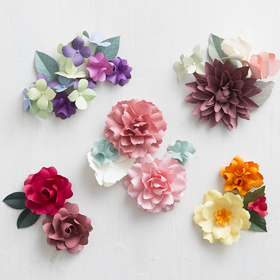 全6回セット やまもとえみこさんの花の立体切り紙レッスン キット 手づくりタウン 日本ヴォーグ社