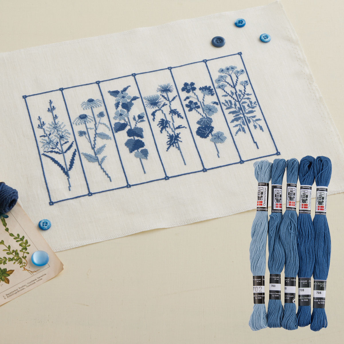 「青い花」糸セット