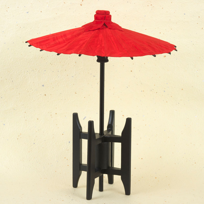 赤傘と飾り台セット
