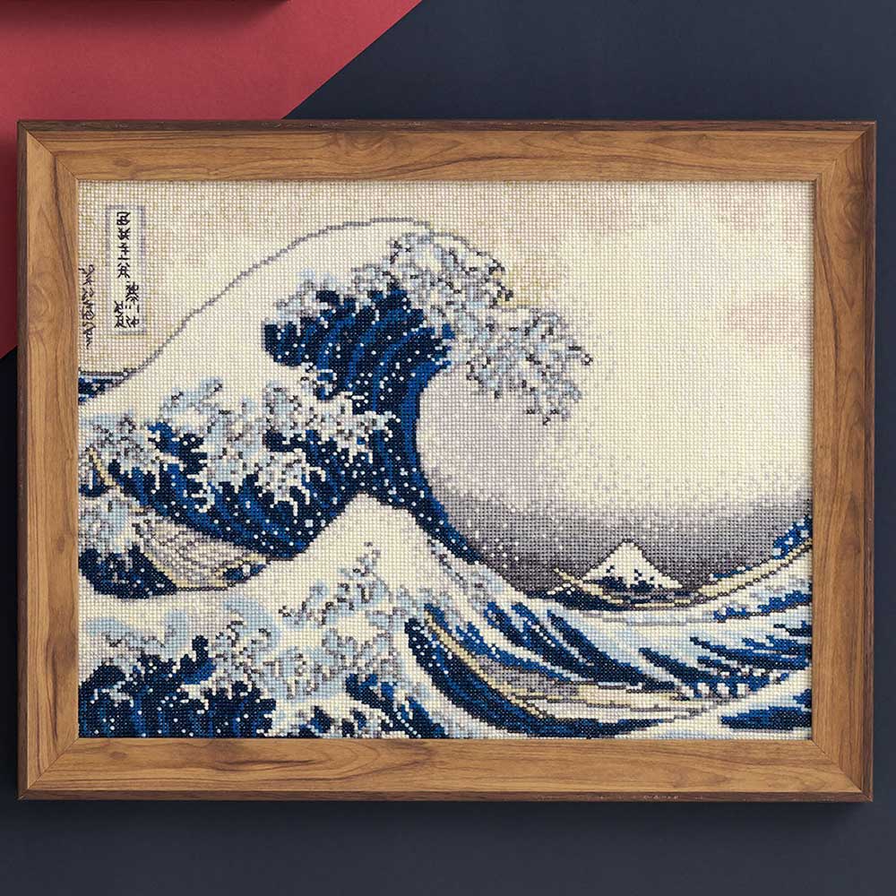 ホビーラホビーレ クロスステッチフレーム 葛飾北斎 富嶽三十六景［神奈川沖浪裏］
