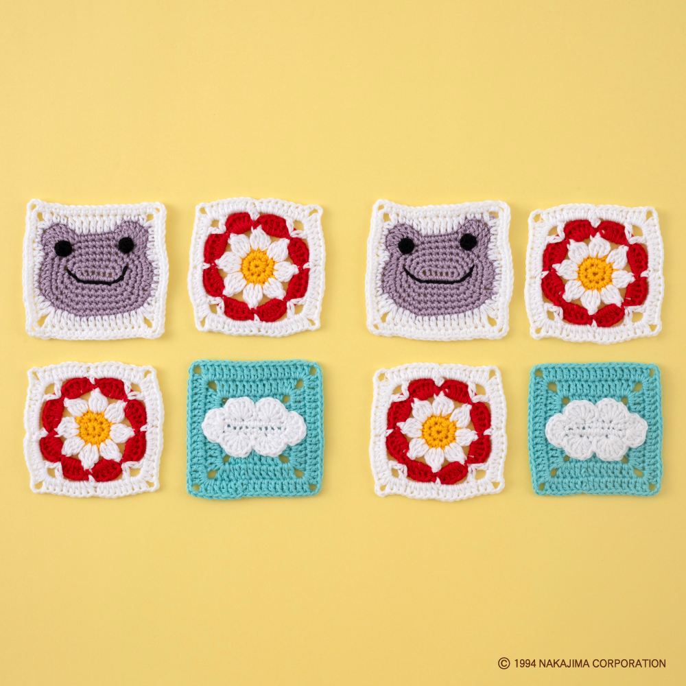 かえるのピクルス モチーフ編みキット No.4 すみれ×くも