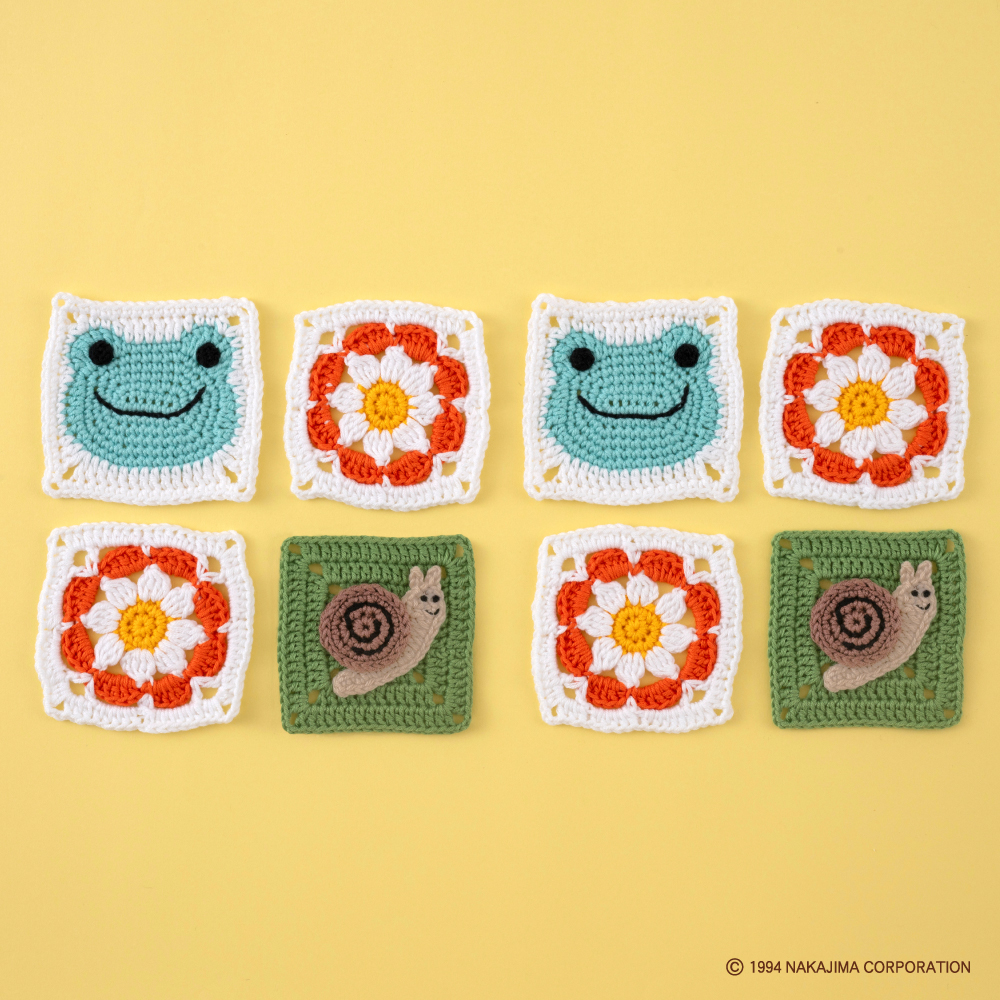 かえるのピクルス モチーフ編みキット No.6 そら×かたつむりくん