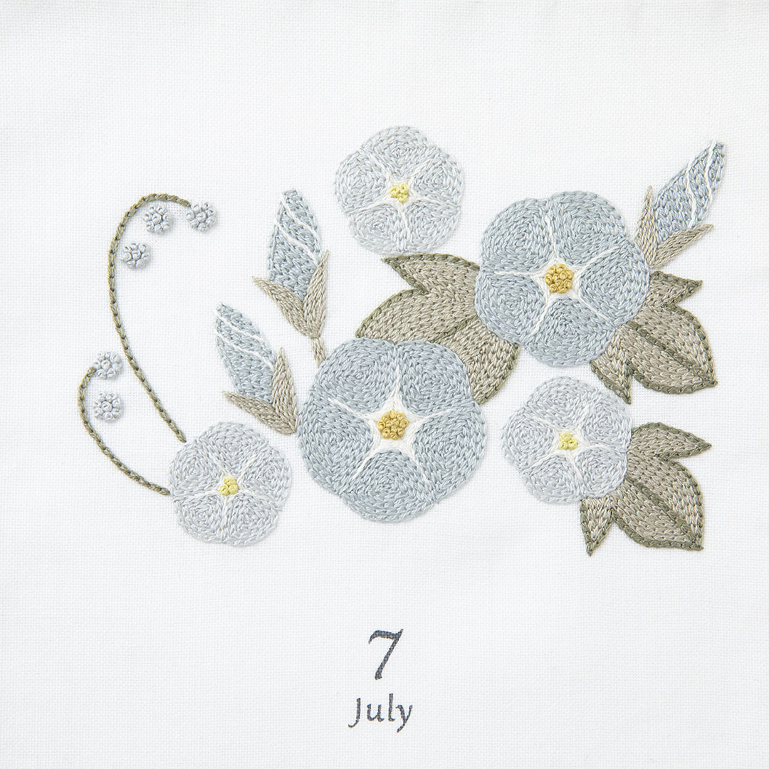 Monthly Embroidery Design 朝顔
