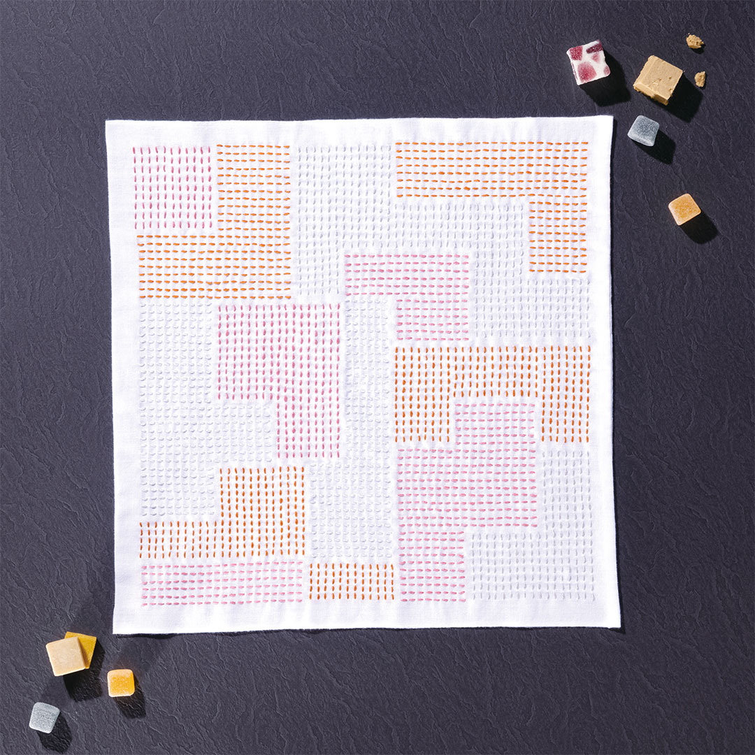 Sashiko Textile lab 花ふきんキット　Block（白）