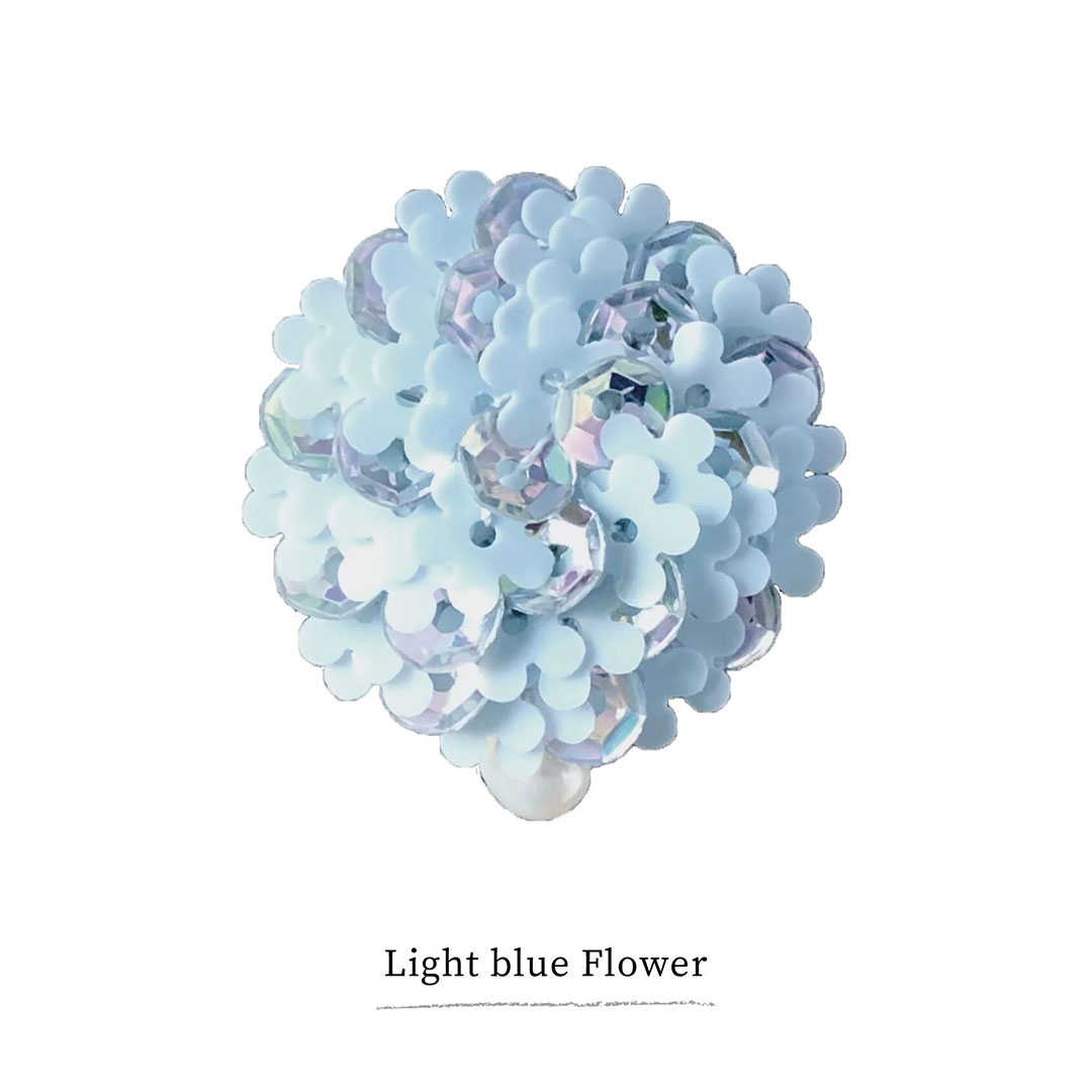 スパンコールサークルピアスキット [フラワー] （Light blue Flower）
