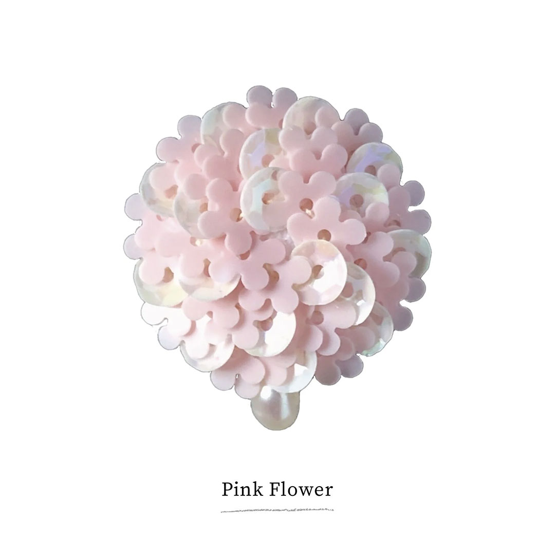 スパンコールサークルピアスキット [フラワー] （Pink Flower）