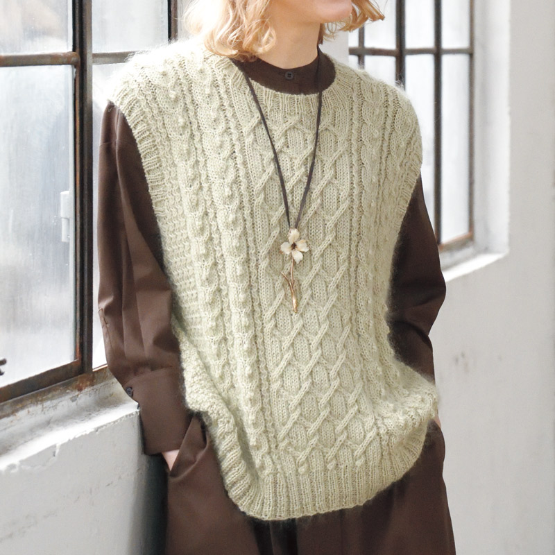 〈レシピ〉アラン模様のベスト［L］