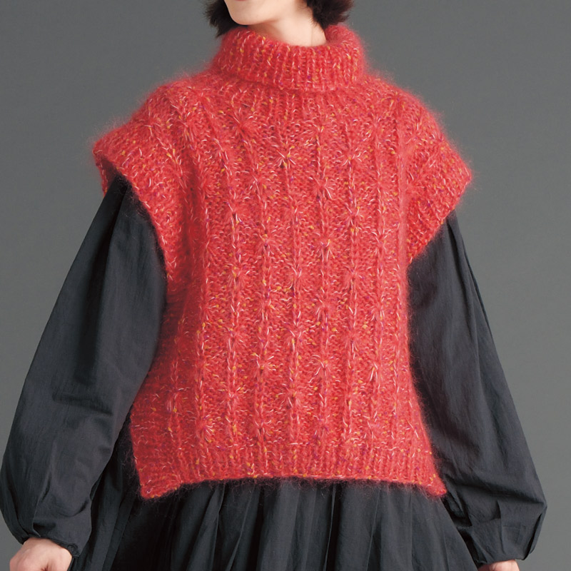 〈レシピ〉オレンジ系のハイネックベスト