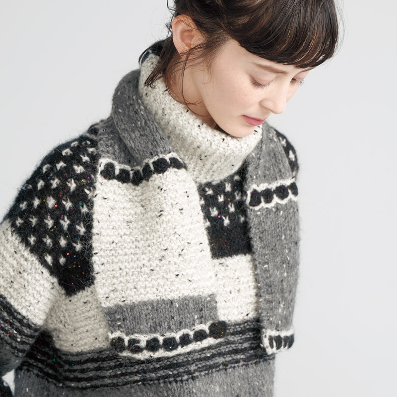 〈レシピ〉モノトーンのミニマフラー